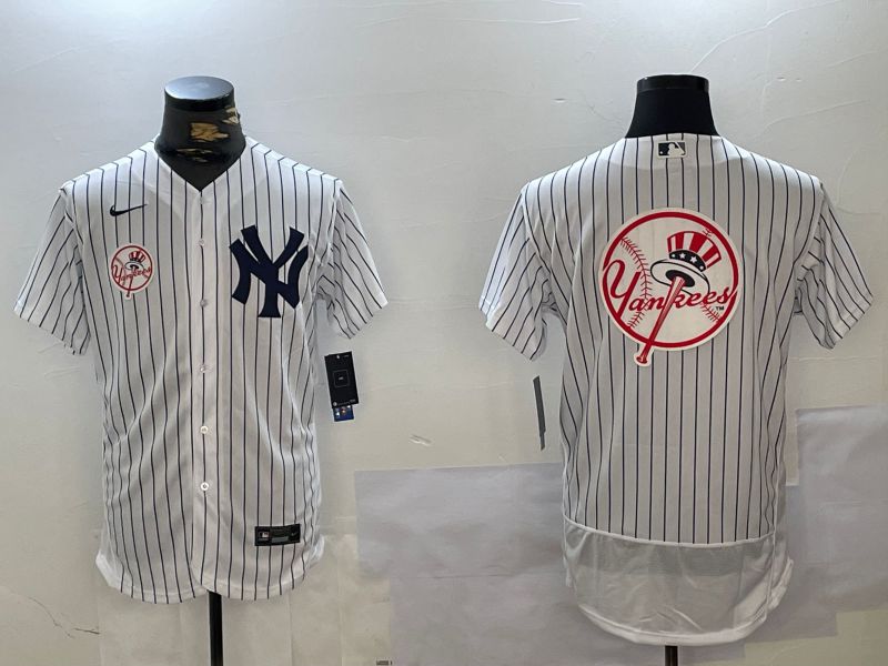 Men New York Yankees Blank White stripe Elite 2024 Nike MLB Jersey style 101613->new york yankees->MLB Jersey